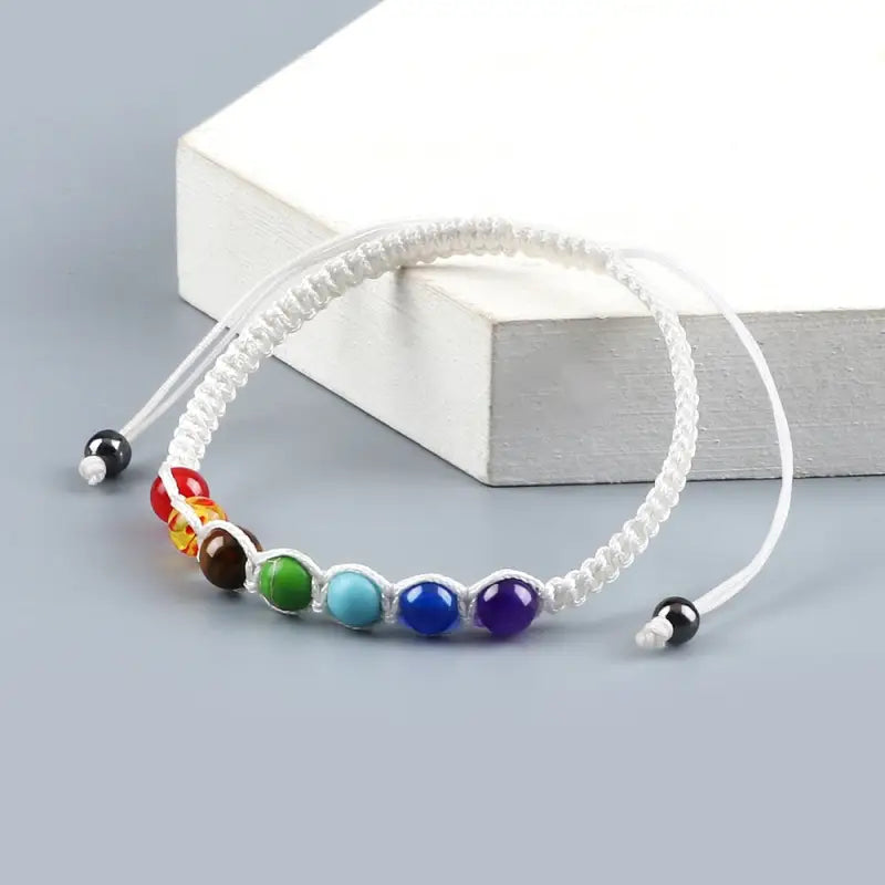 Bracelet Perles 7 Chakra - Blanc