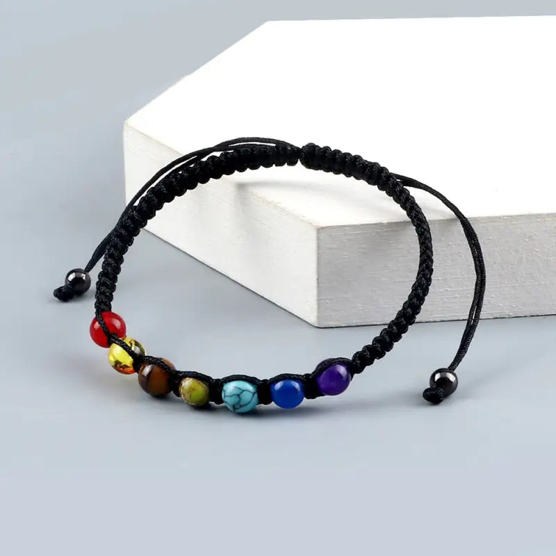Bracelet Perles 7 Chakra - Noir