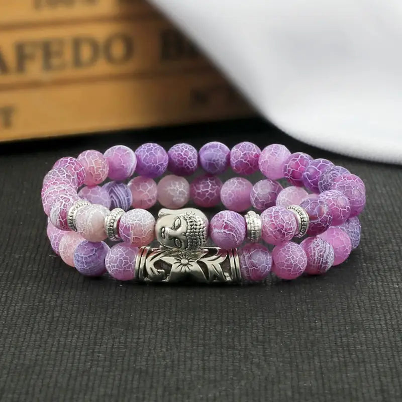 Bracelet tête de Bouddha & Perles de pierre