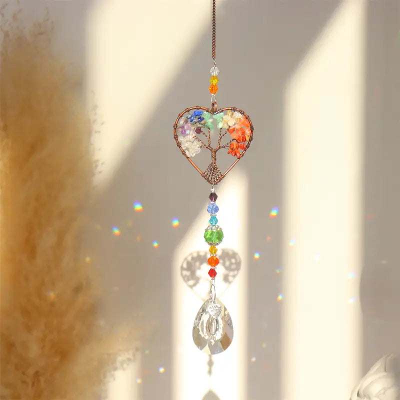Capteur de soleil Arbre de vie Chakra - Coeur