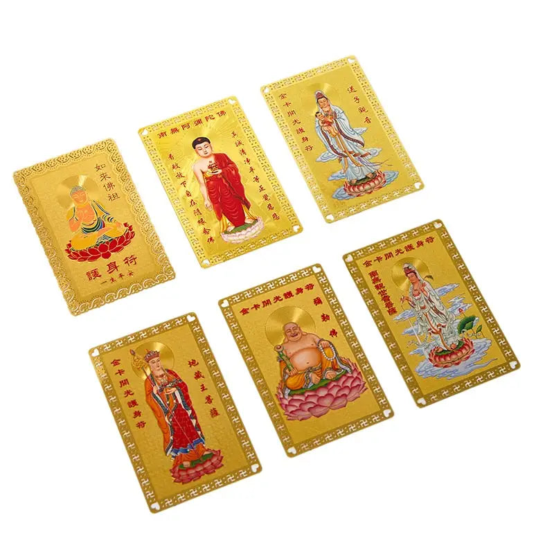 Collection cartes en cuivre Thangka Or