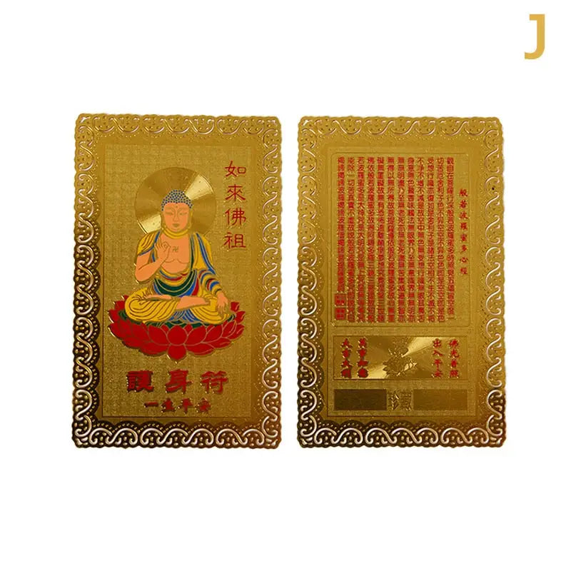 Collection cartes en cuivre Thangka Or - J