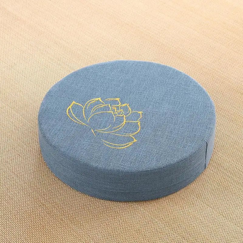 Coussin de méditation fleur de lotus dorée - Bleu / 40X6 CM