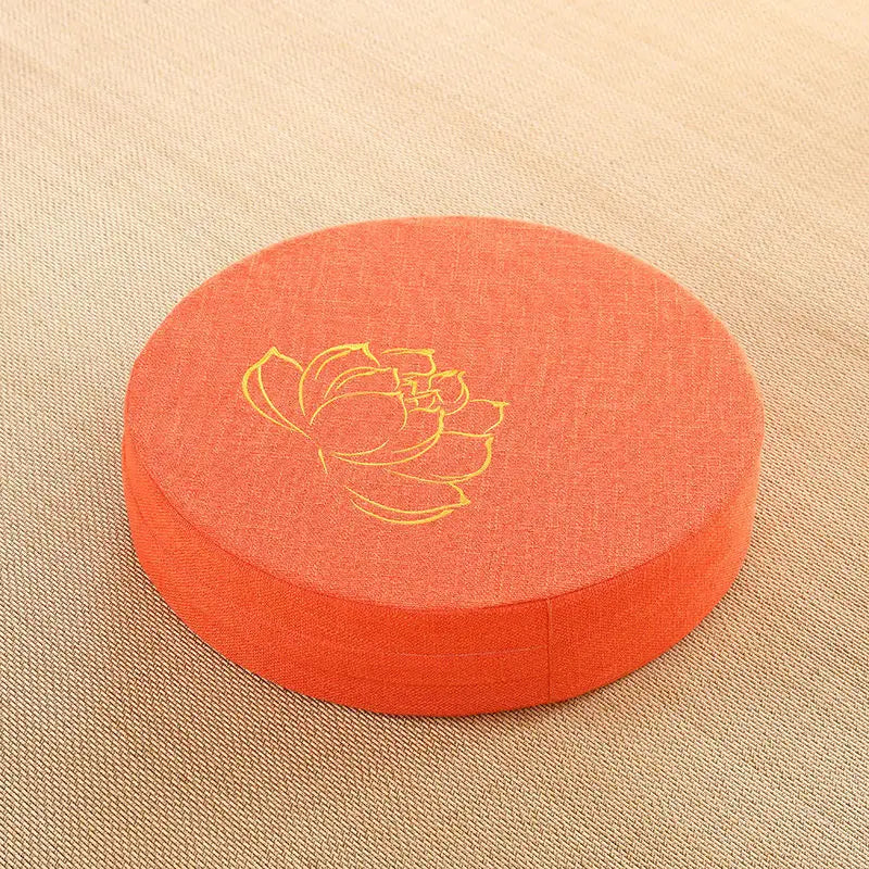 Coussin de méditation fleur de lotus dorée - Orange / 40X6