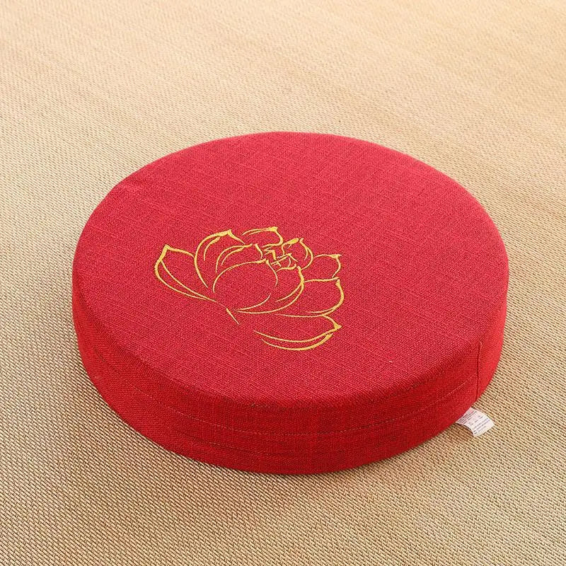 Coussin de méditation fleur de lotus dorée - Rouge / 40X6 CM