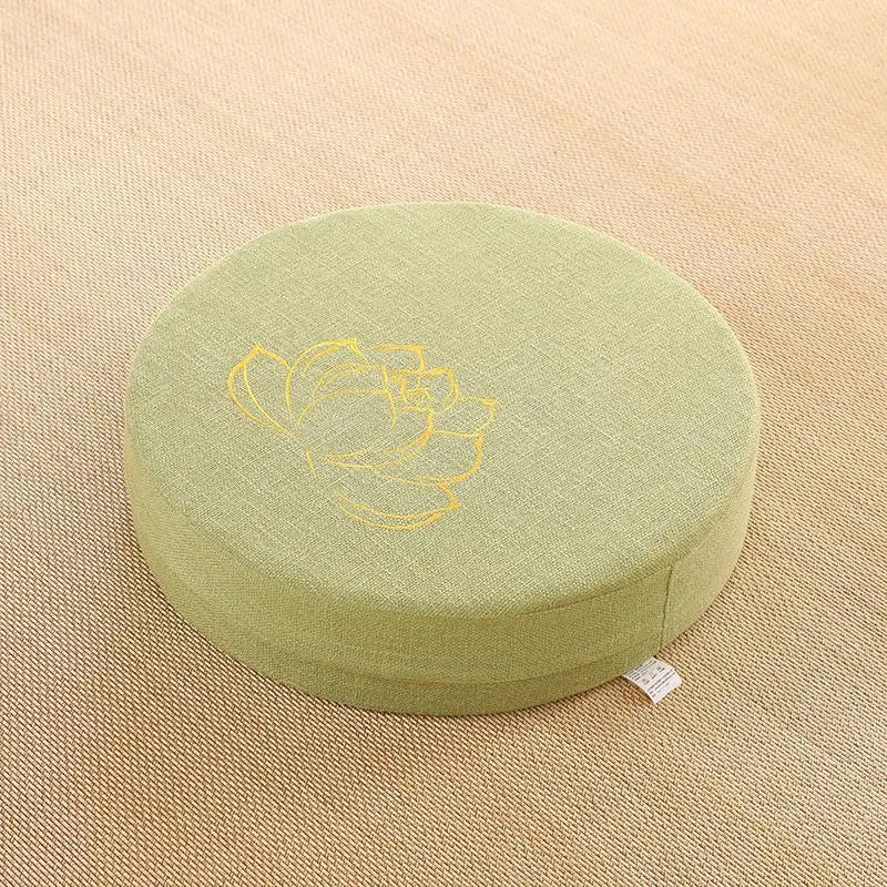 Coussin de méditation fleur de lotus dorée - Vert / 40X6 CM