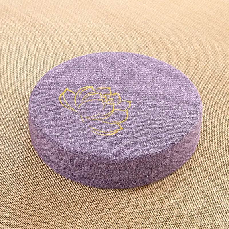 Coussin de méditation fleur de lotus dorée - Violet / 40X6