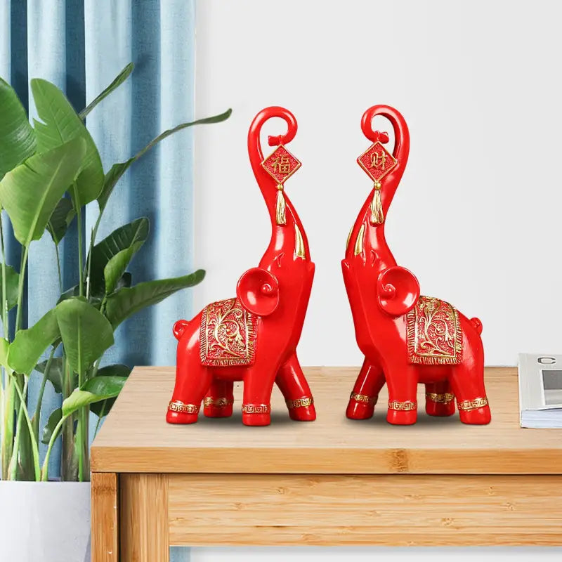 Double Statues Eléphant d’Asie