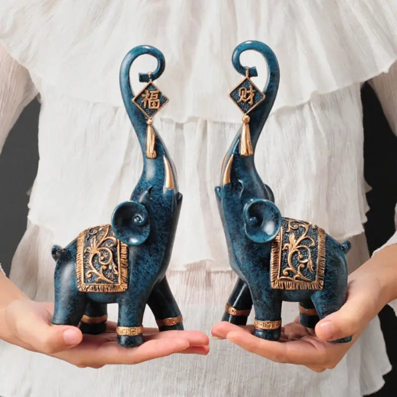 Double Statues Eléphant d’Asie
