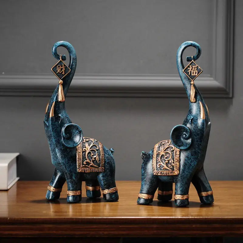 Double Statues Eléphant d’Asie
