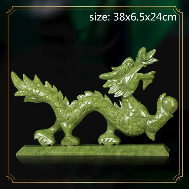 Dragon du zodiaque chinois pierre de Jade - 38x6,5x24cm