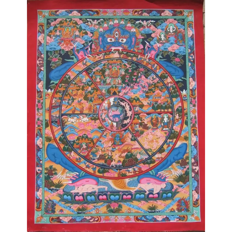Grand Tableau Bouddhiste Thangka - PF13877 / 90x135CM NO