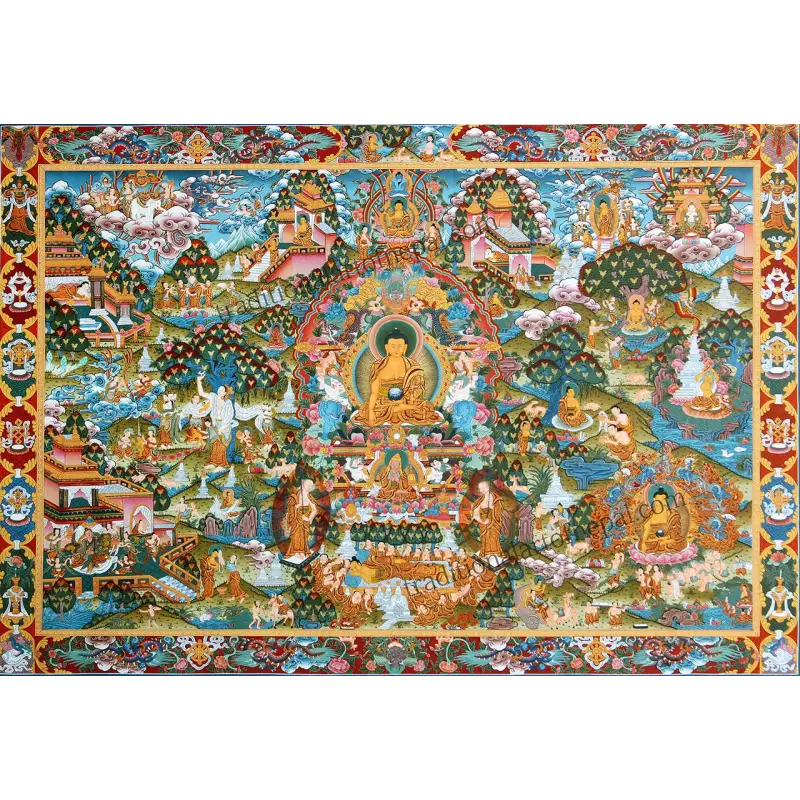 Grand Tableau Bouddhiste Thangka - PF14336 / 90x135CM NO