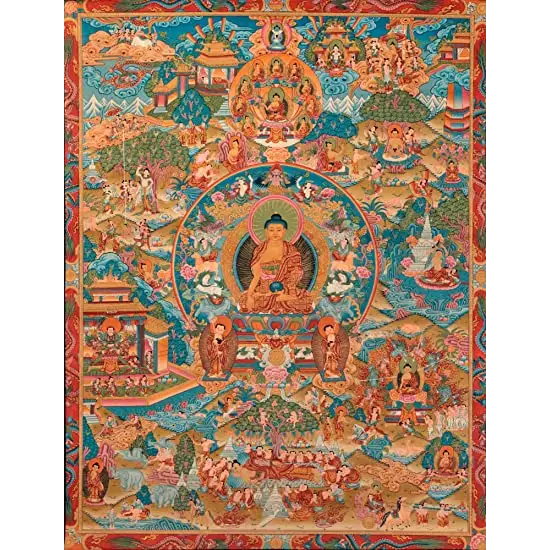 Grand Tableau Bouddhiste Thangka - PF14487 / 90x135CM NO