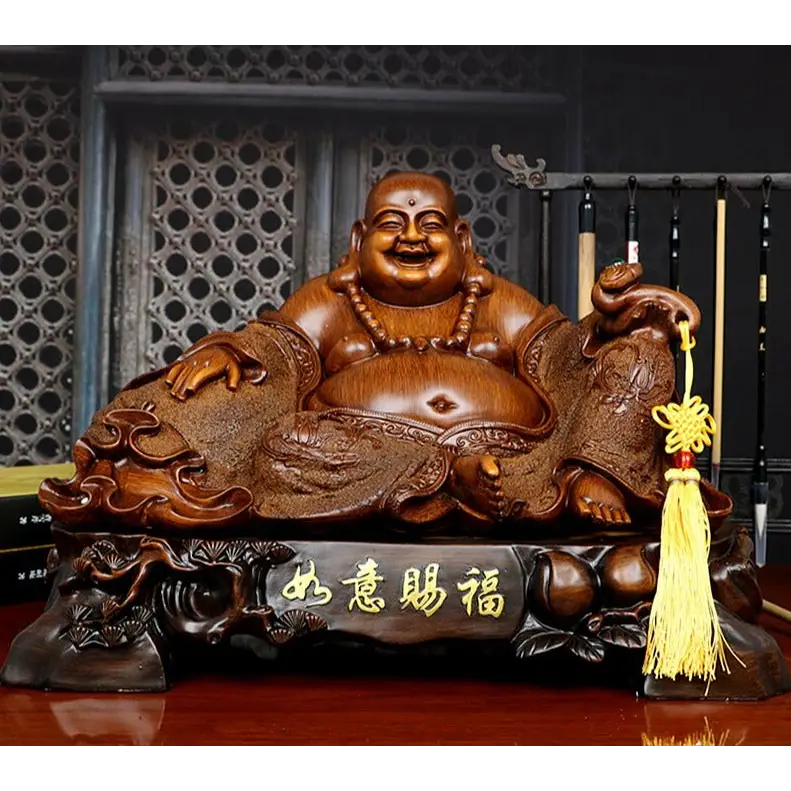 Grande statue de bouddha rieur assis