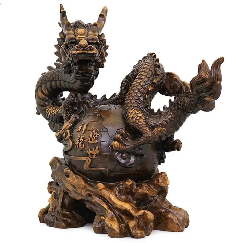 Grande Statue Dragon Chinois - Antique / 54x19x45cm