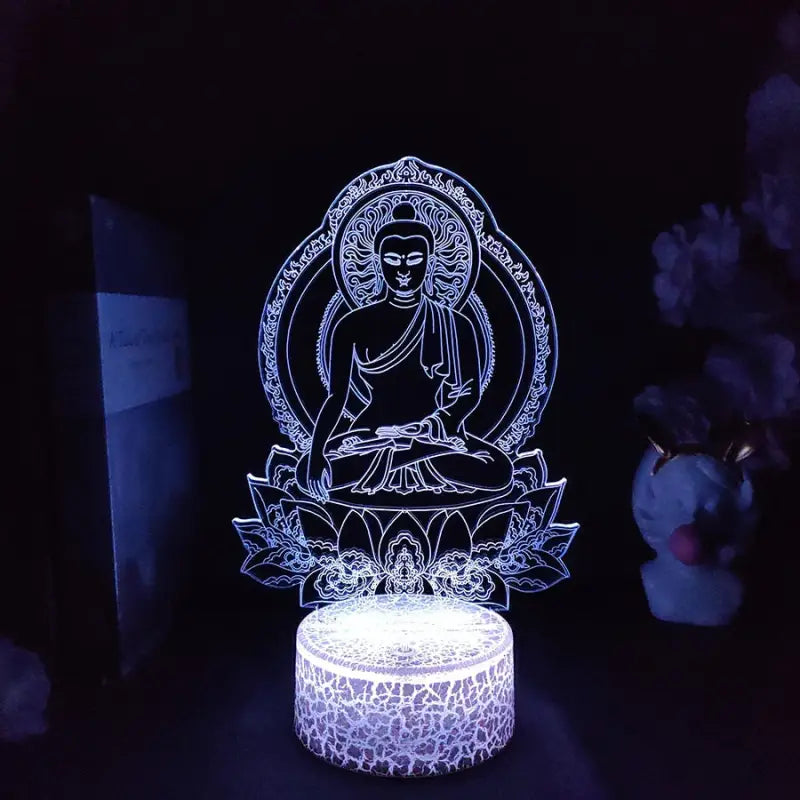 Lampe Bouddha - Socle craquelé