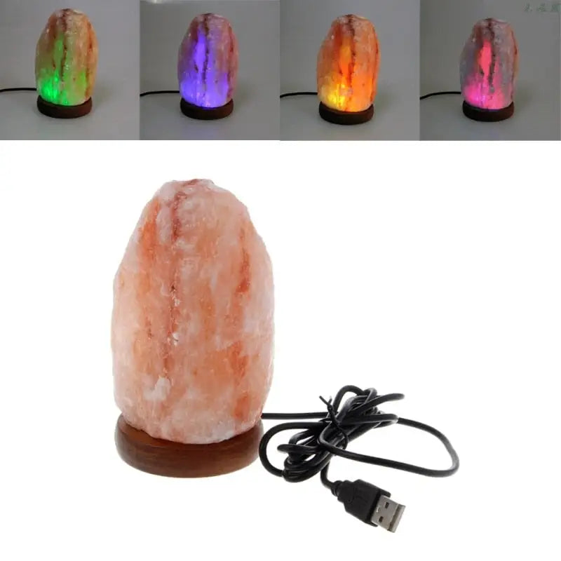 Lampe De Sel D'Himalaya Naturelle 1-2 Kg - Avec Ampoule, Crée Une Ambiance Apaisante - 3
