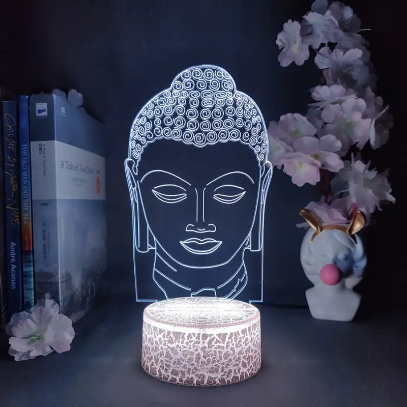 Lampe Tête de Bouddha - Socle de lampe à lave / 7 couleurs
