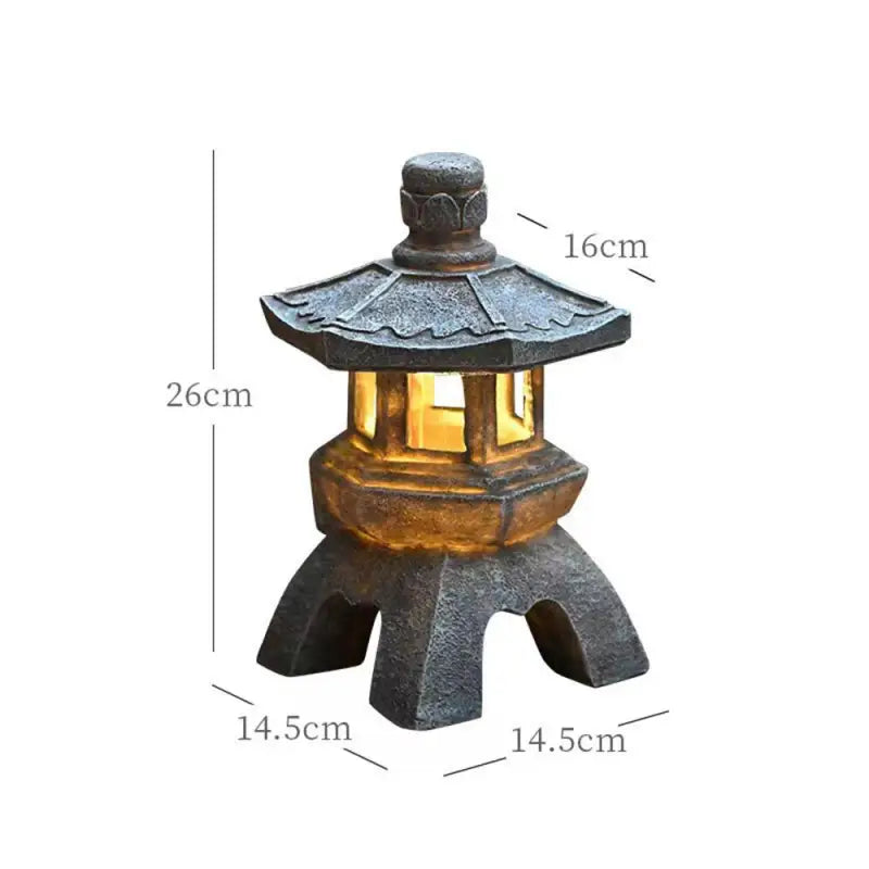 Lanterne Asiatique Solaire de Pagode - Tour du dôme