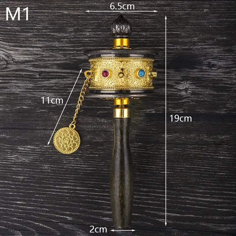 Moulin à prières tibétain avec cristaux - M1