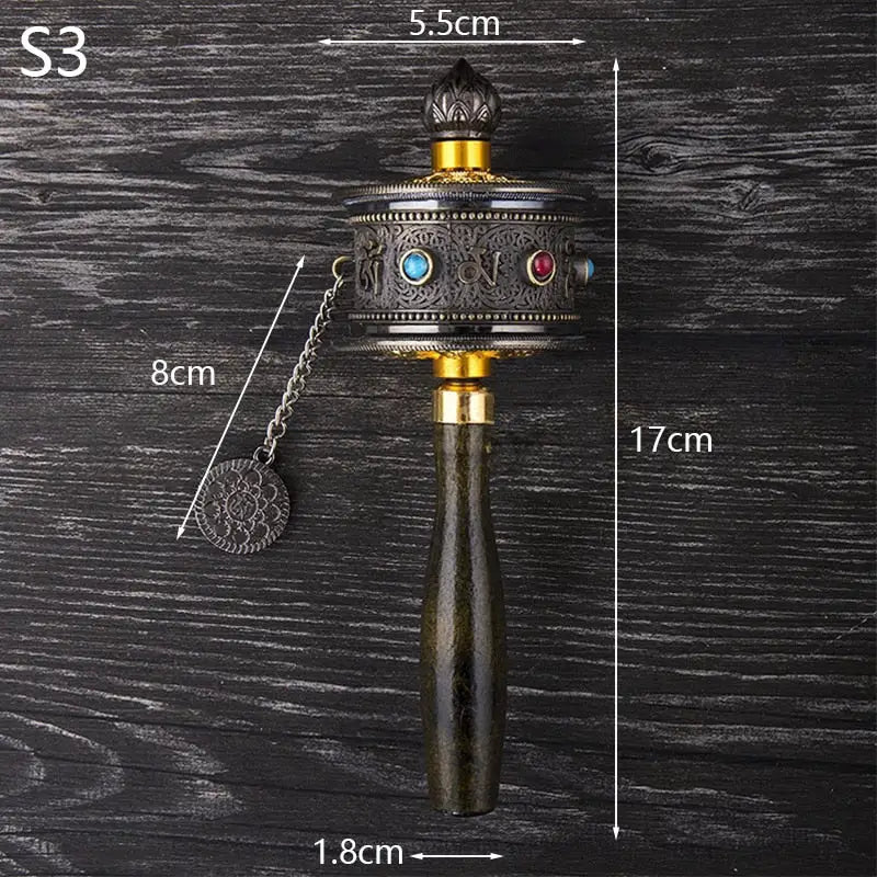 Moulin à prières tibétain avec cristaux - S3