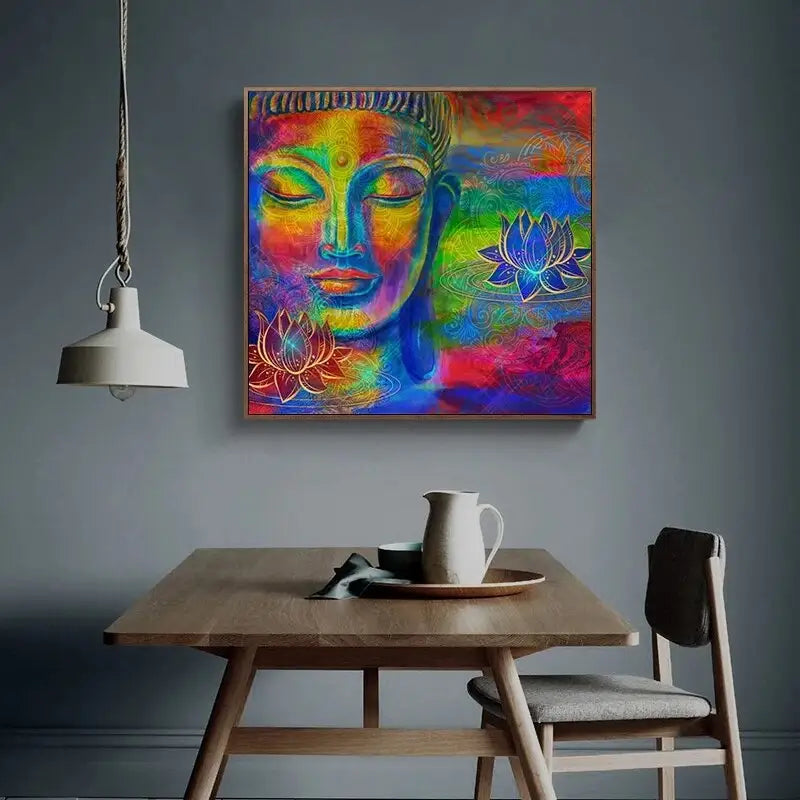 Peinture multicolore de Bouddha