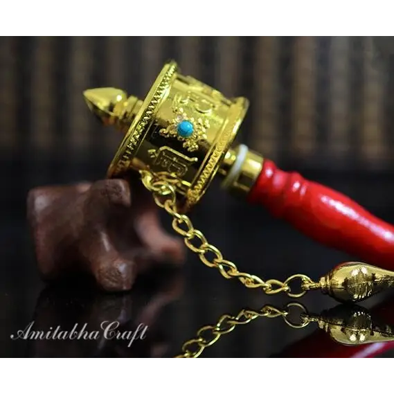 Petit moulin à prières à main - Or