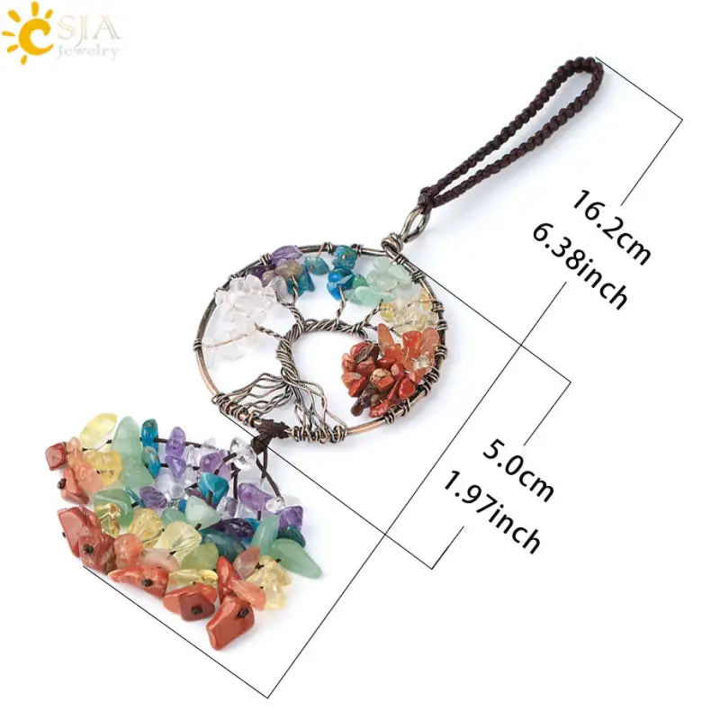 Porte clé Arbre de vie - 7 Chakra