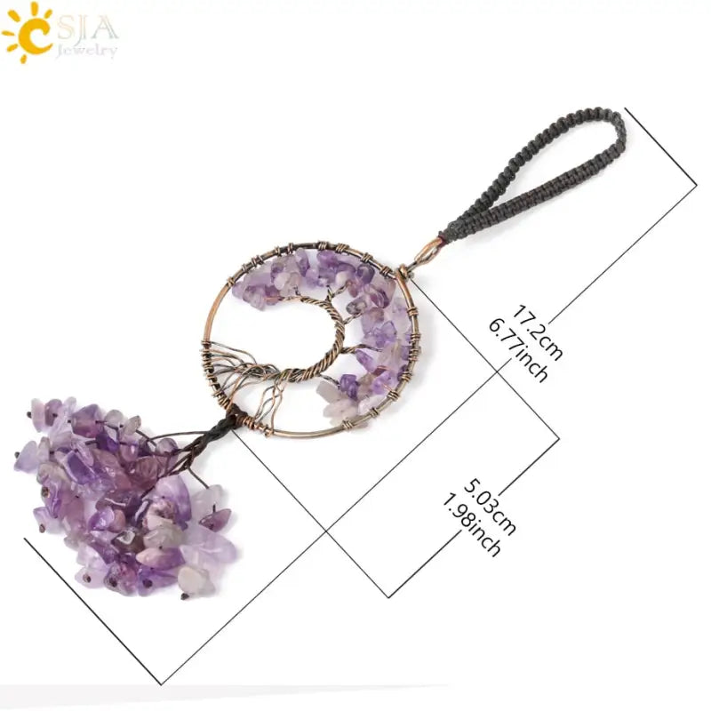 Porte clé Arbre de vie - Améthyste