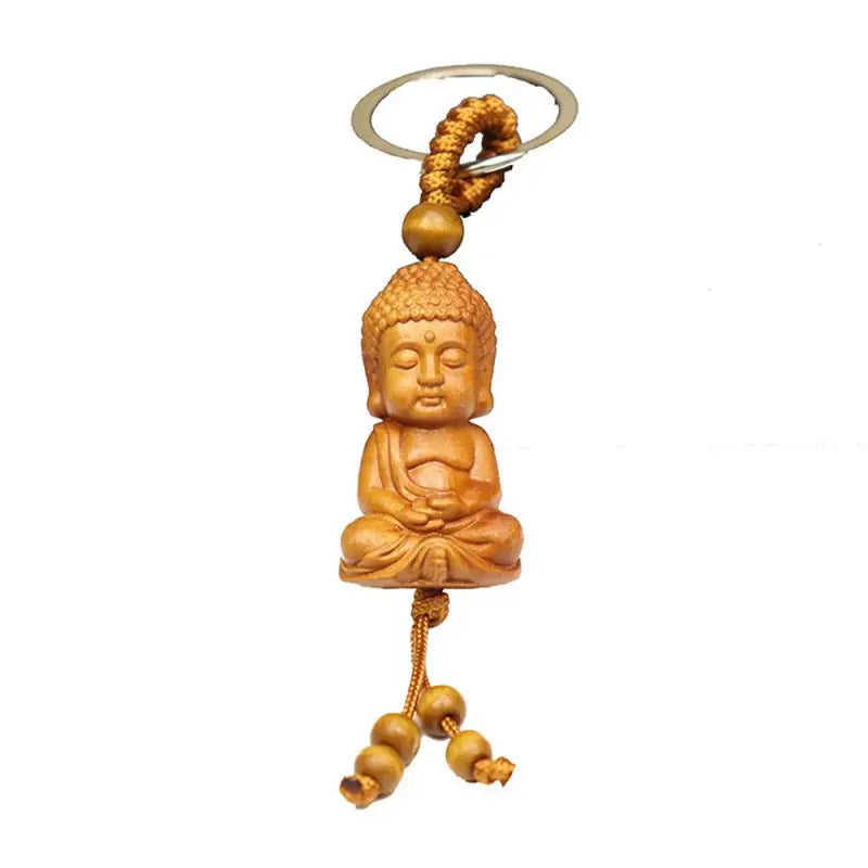 Porte-clés petit Bouddha en bois