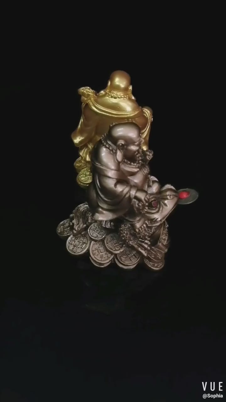 Bouddha rieur sur un Crapaud