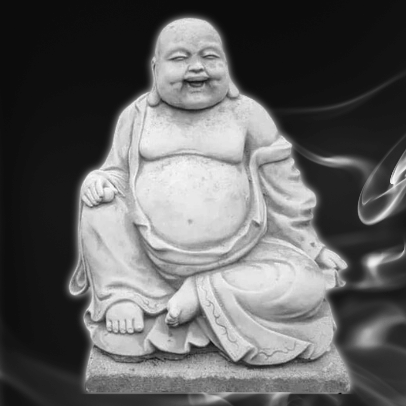 Estatua de Buda sonriente de piedra grande