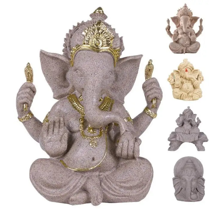 Statue de Dieu éléphant Ganesh en pierre de grès