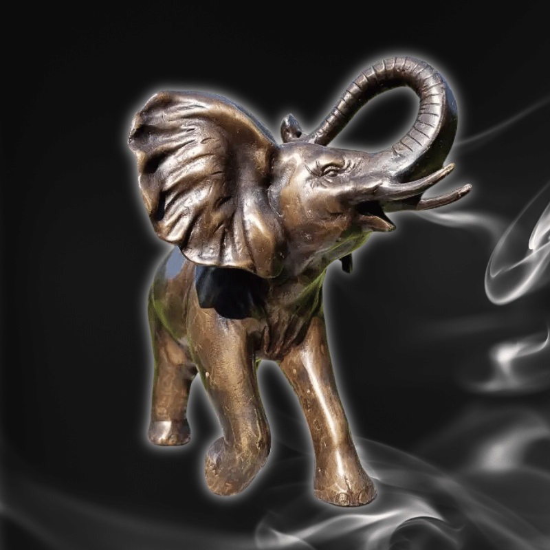 Estatua de elefante de bronce