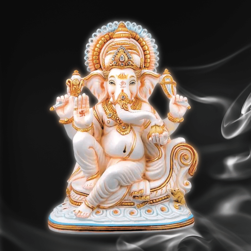 Marmor-Ganesh-Statue
