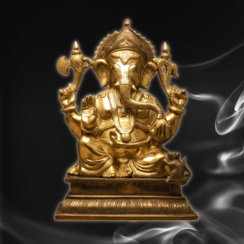 Ganesha-Statue aus Messing