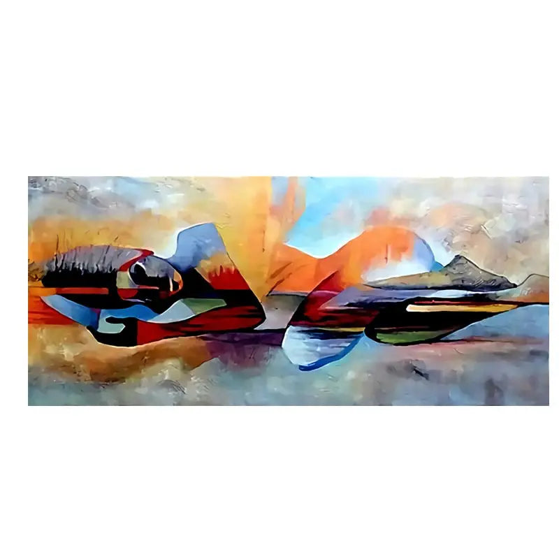 Tableau abstrait de Bouddha couché