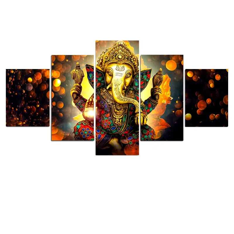 Tableau Ganesh 5 Pieces - 40x60 cm*2 40x80 cm*2 40x100 cm*1
