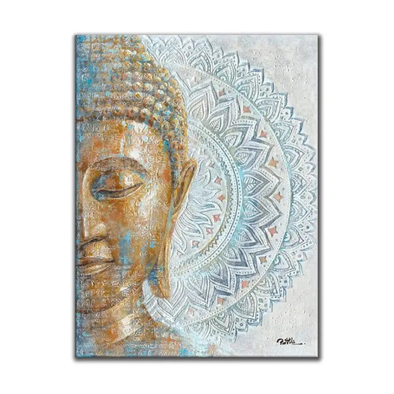 Tableau tête de Bouddha Mandala - 20X30cm