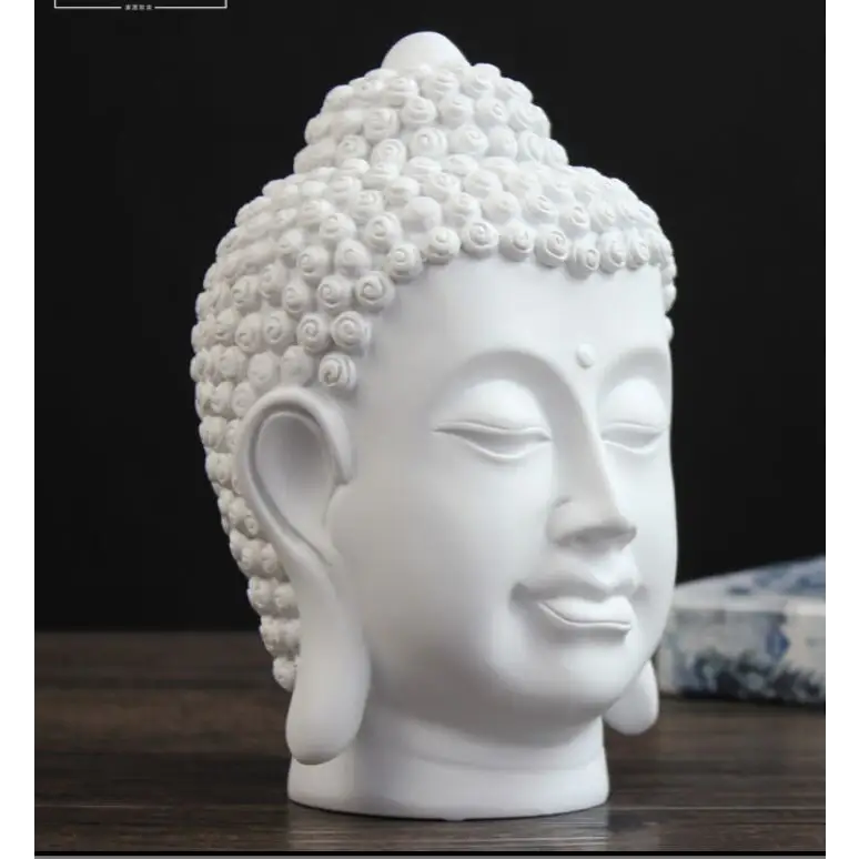 Tête de Bouddha Chinois - Blanc / 20CM