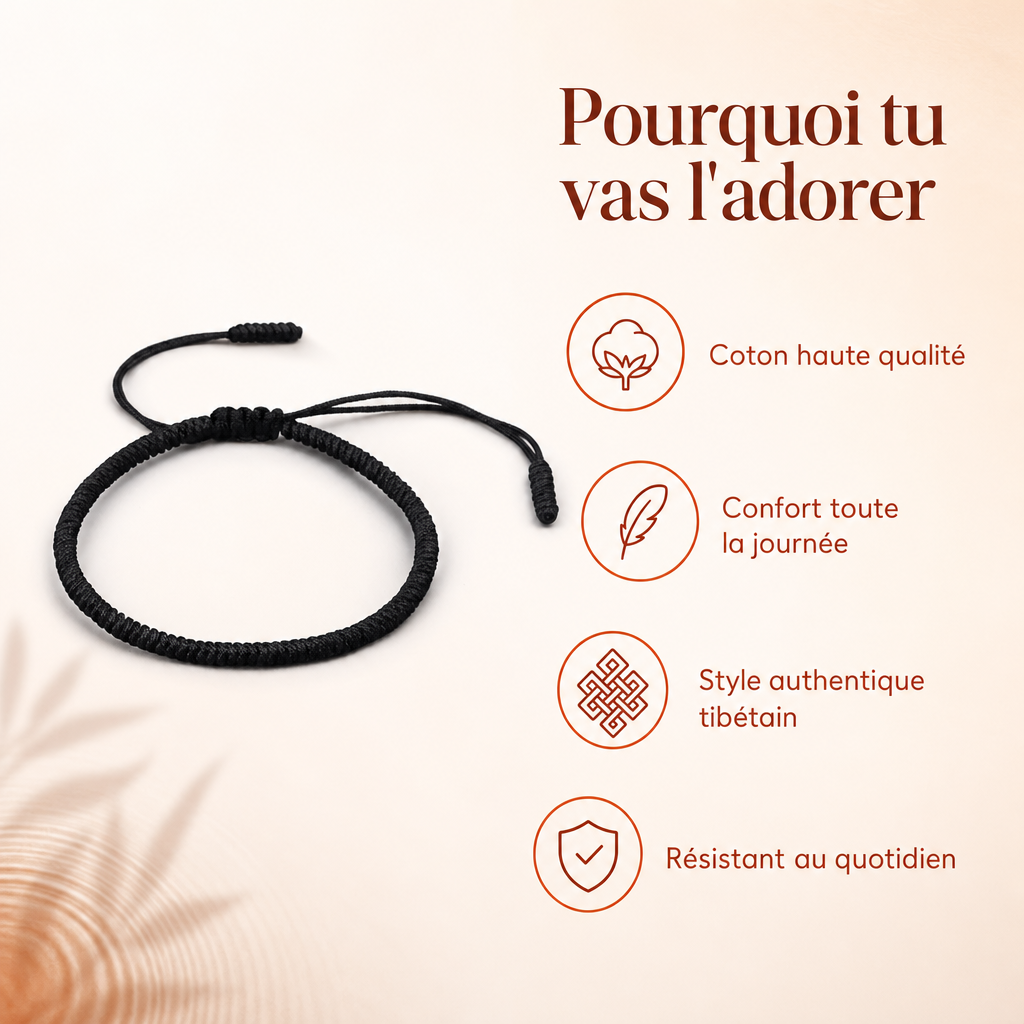 Bracelet Tibétain Noir : benefices cles